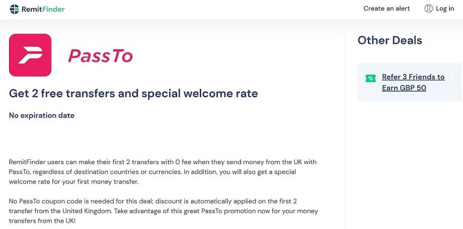 PassTo Promotion - Get 1st free transfer and special welcome rate