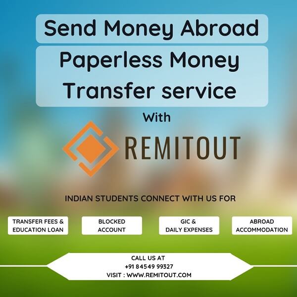Money transfer and other services for Indian students by Remitout