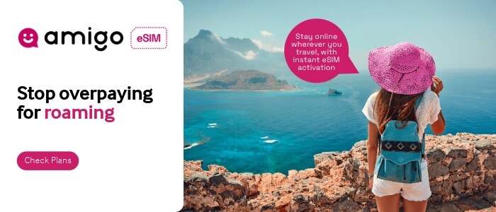 An image showing how Amigo eSIM can help save on data roaming fees