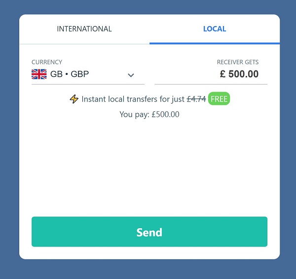How to send a local money transfer with TransferGo