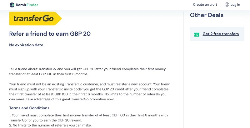 TransferGo Promotion - Refer a friend to earn GBP 20