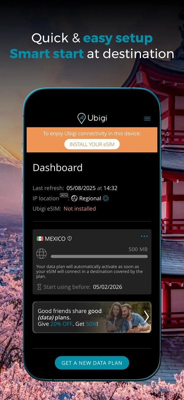 An image showing that it is quick to install and activate an Ubigi eSIM