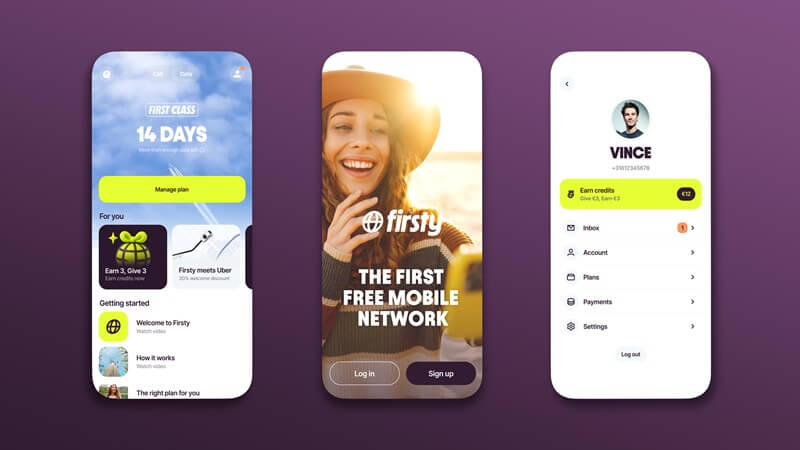 An image introducing Firsty and some of its features