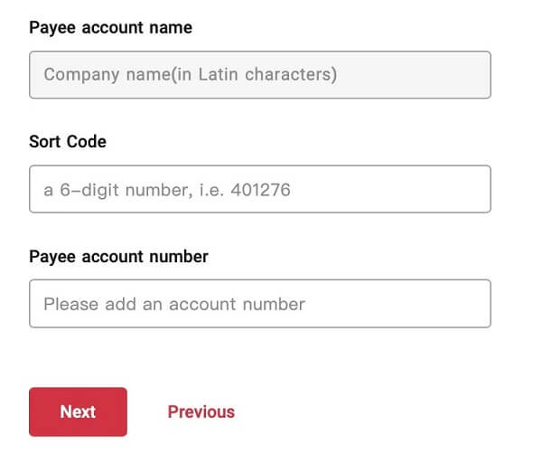 How to add a new payee in WorldFirst World Account - add payee account details